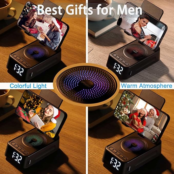 Phone Stand with Bluetooth Speaker Clock